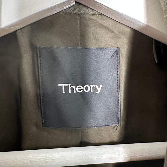 THEORY Tadrian Wool Cashmere Double Breasted Coat Terrain Green - Picture 4 of 6